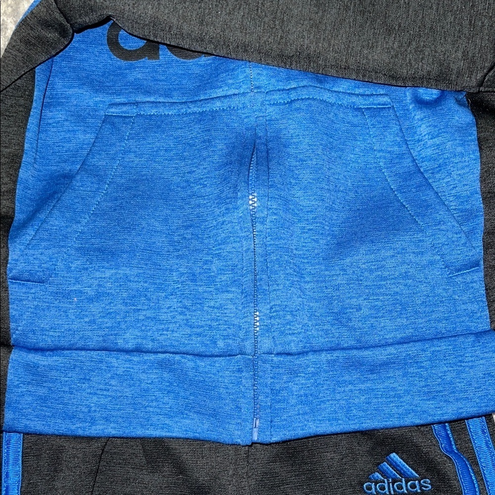 Adidas Black and Blue Hoodie Set - Picture 3 of 8